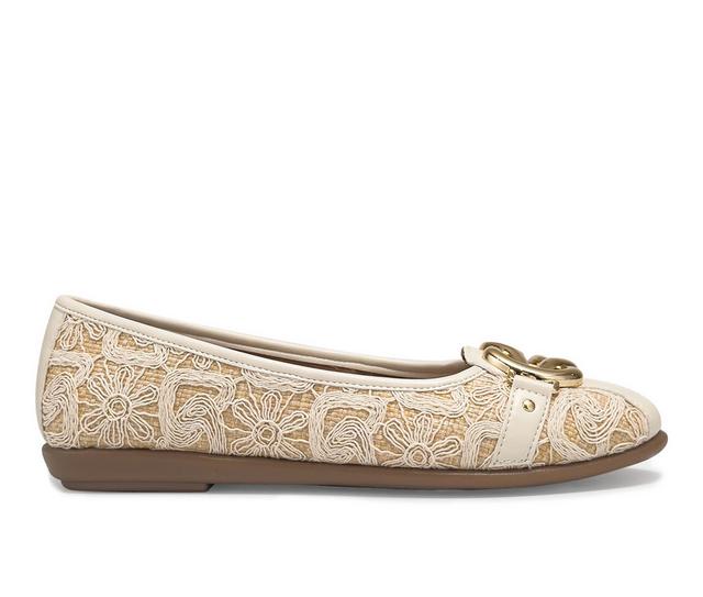 Women's Aerosoles Big Bet Flats in Natural/Eggnog color