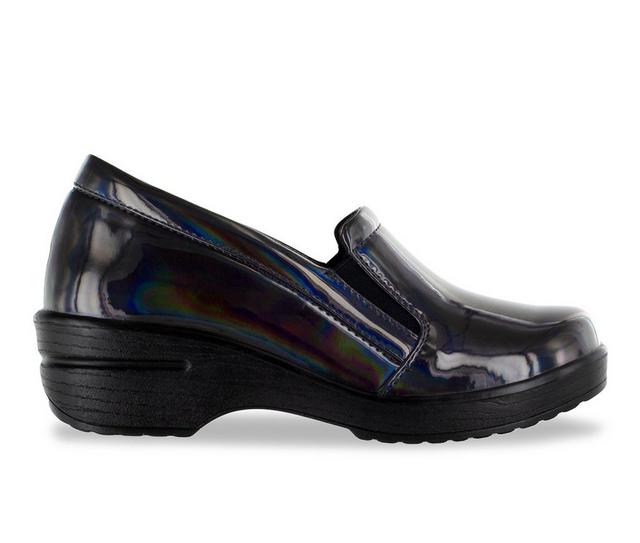 Women's Easy Works by Easy Street Leeza Irisdescent Slip-Resistant Clogs in Irisdescent color