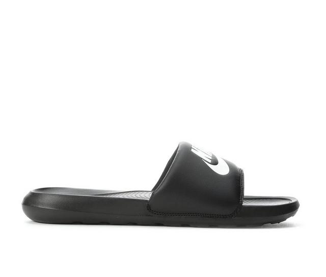 Men's Nike Victori One Sport Slides in Blk/Wht/Blk color