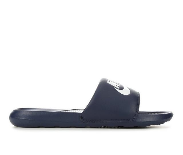 Men's Nike Victori One Sport Slides in Navy/White color