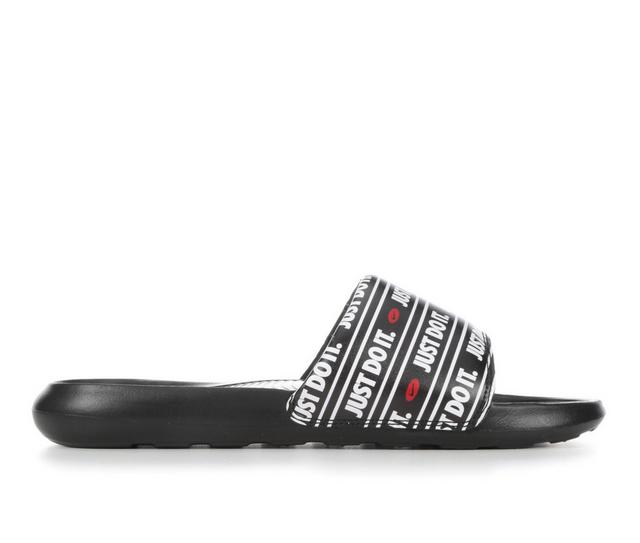 Men's Nike Victori One Print Sport Slides in Blk/U Red/Wht color