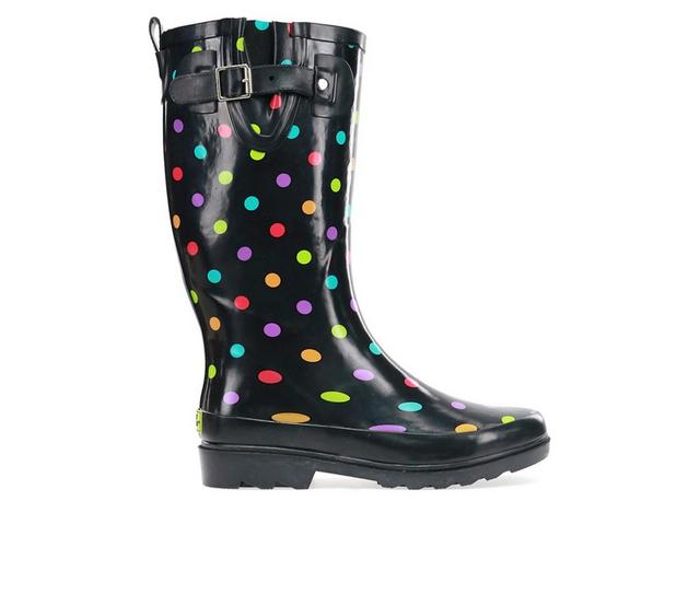 Women's Western Chief Dot City Rain Boots in Black color