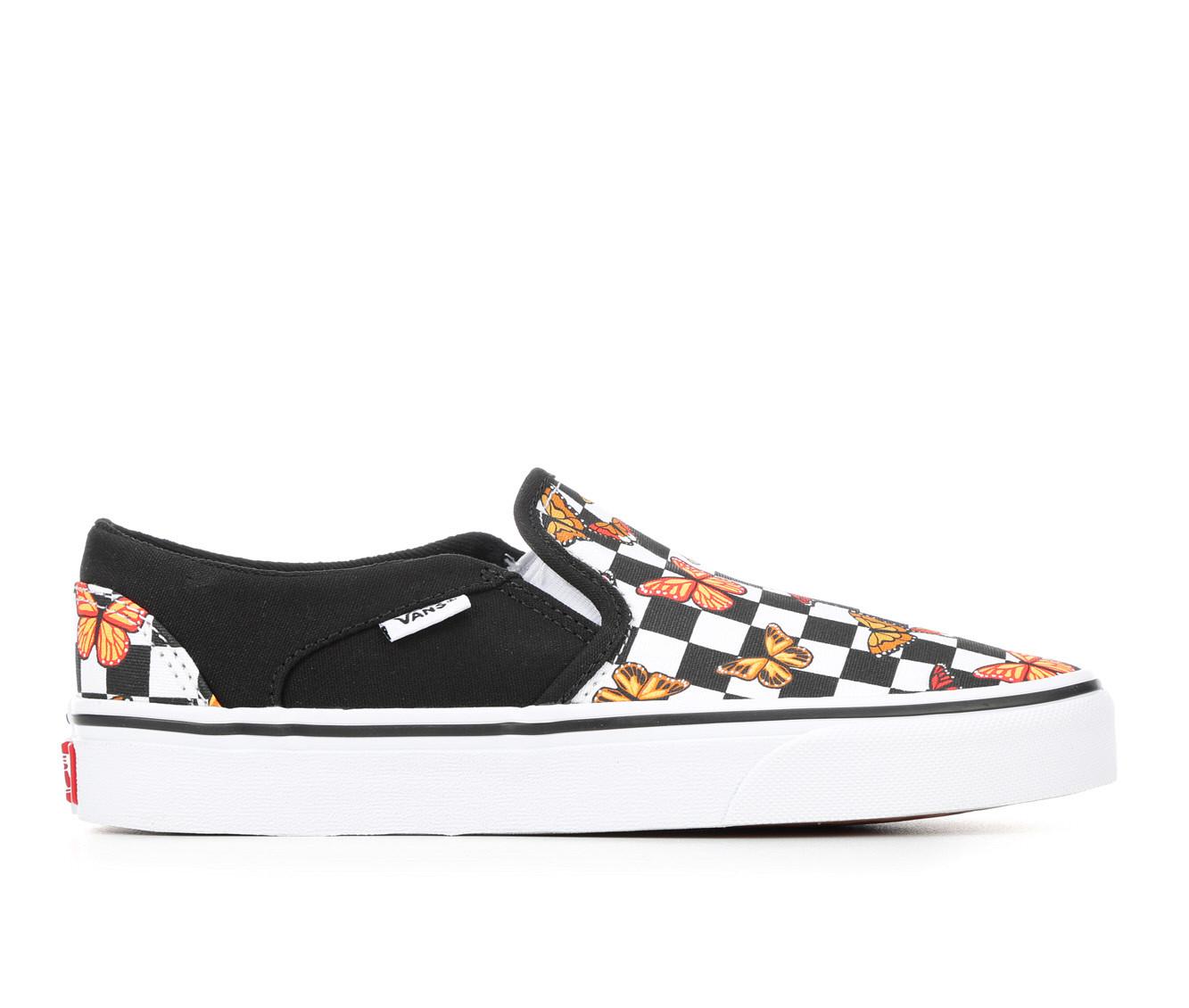 Vans Asher VN000VOSAPK Womens Black/White Checkboard Skate Shoes