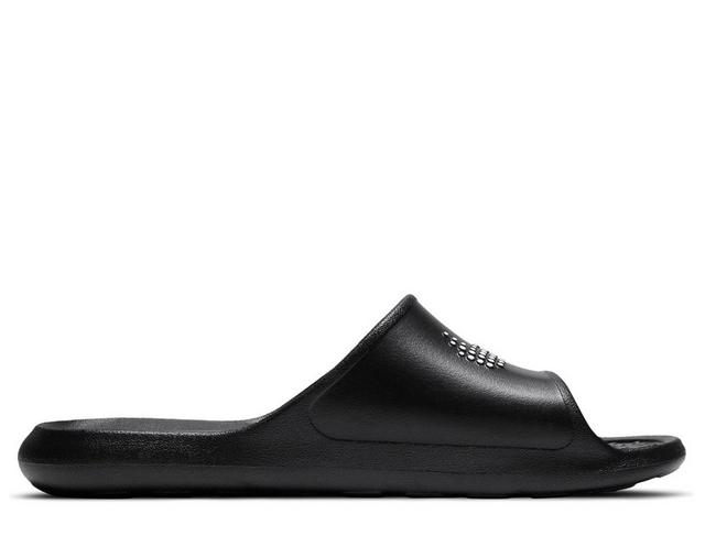 Men's Nike Victori One Shower Sport Slides in Black/White color