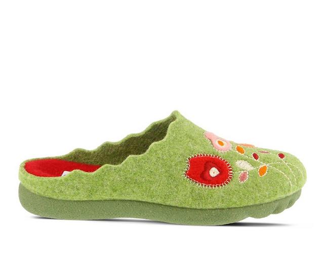 Women's Flexus Wildflower Mules in Green color