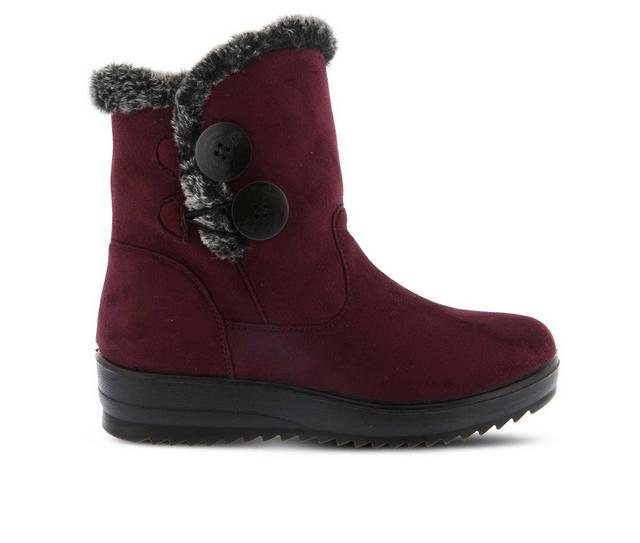 Women's Flexus Istra Winter Booties in Burgundy color