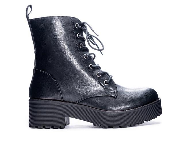 Women's Dirty Laundry Mazzy Platform Combat Boots in Black color