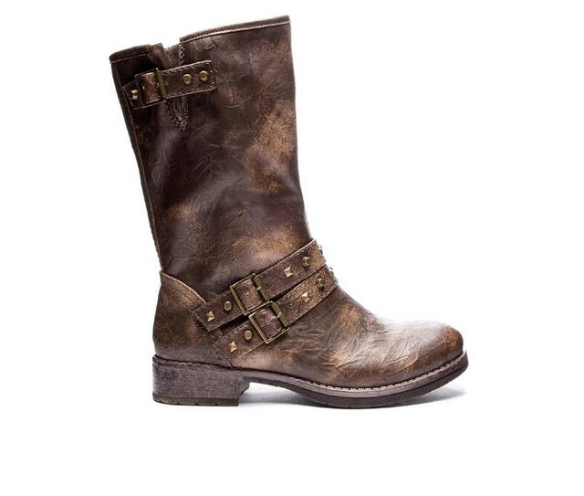 Women's Dirty Laundry Talia Moto Boots in Brown color