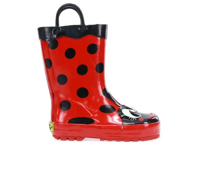 Girls' Western Chief Toddler Ladybug Rain Boots in Red color