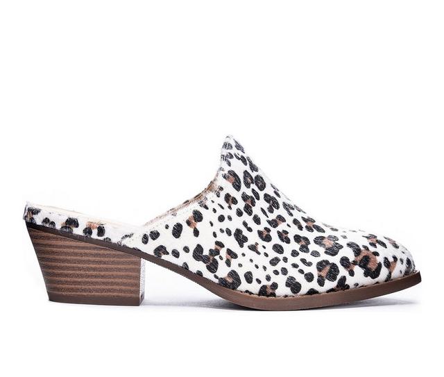 Women's CL By Laundry Catherin Mule Booties in Blk/Wht Leopard color