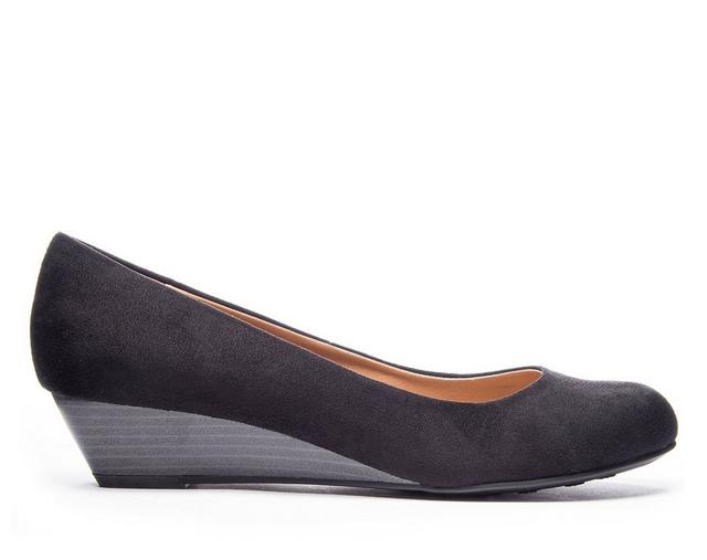 Women's CL By Laundry Marcie Wedges in Black Suede color