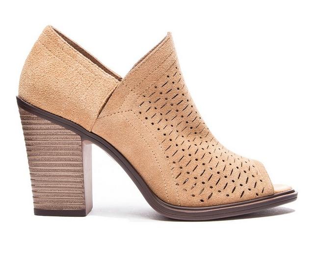 Women's Dirty Laundry Aida Peep Toe Booties in Camel color