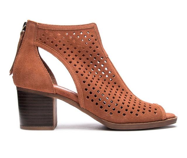 Women's Dirty Laundry Tessa Peep Toe Booties in Cinnamon color