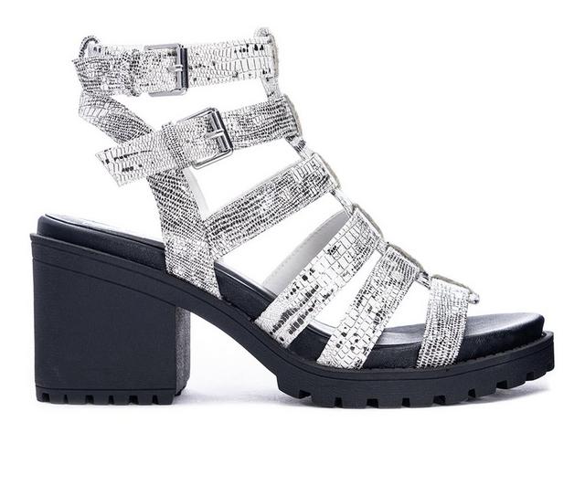Women's Dirty Laundry Fun Stuff Heeled Sandals in White/Black color
