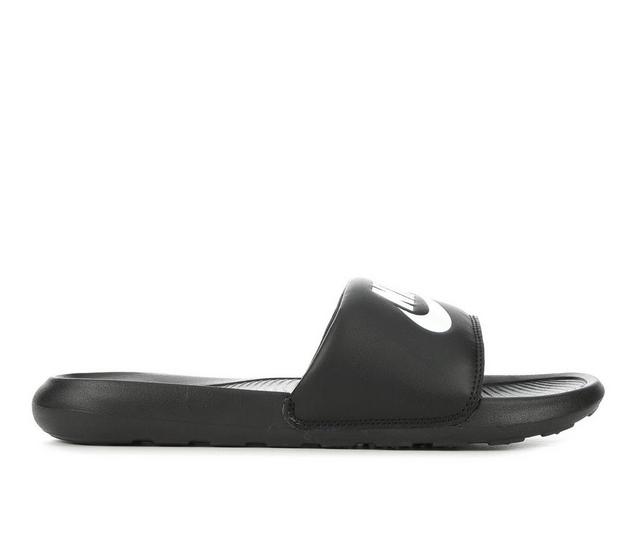 Women's Nike Victori One Sport Slides in Black/White color