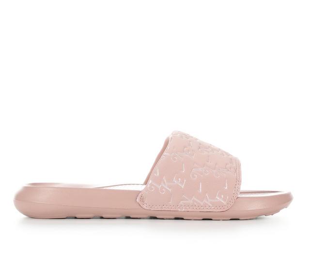 Women's Nike Victori One Print Sport Slides in Particle Pink color
