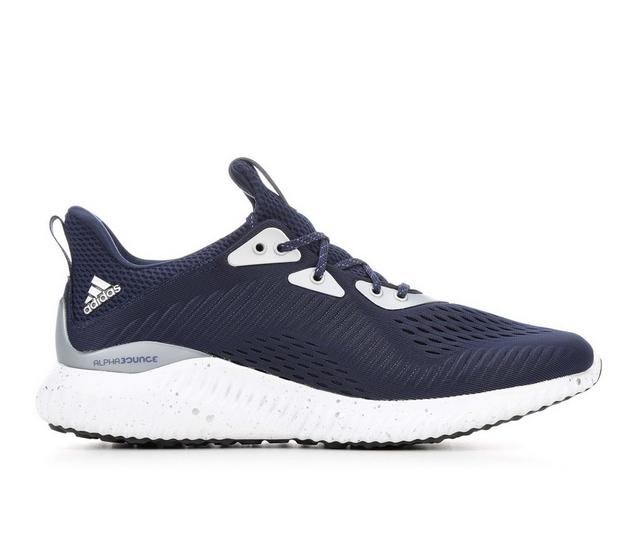 Men's Adidas Alphabounce Running Shoes in Navy/White/Silv color