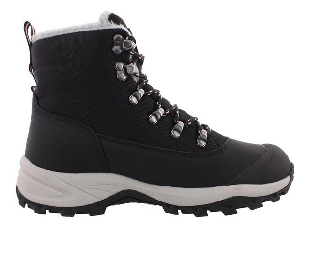 Women's Pacific Mountain Alpine Waterproof Winter Boots in Black/Coral color