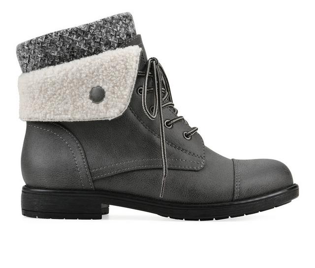Women's Cliffs by White Mountain Duena Booties in Grey Fabric color