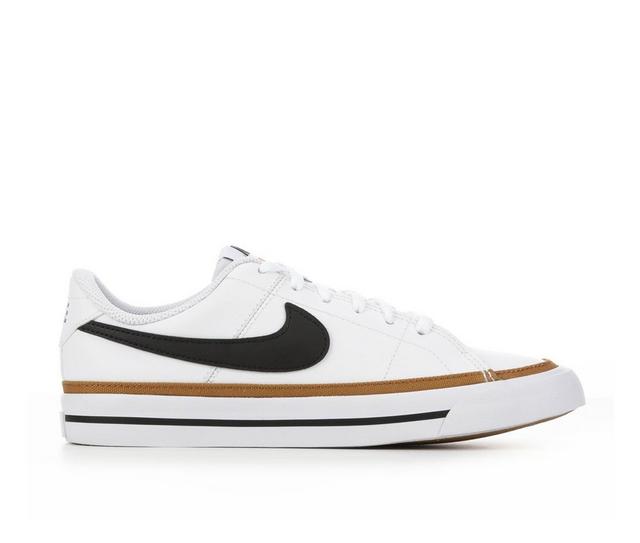 Kids' Nike Big Kid Court Legacy Sneakers in White/Tan/Black color