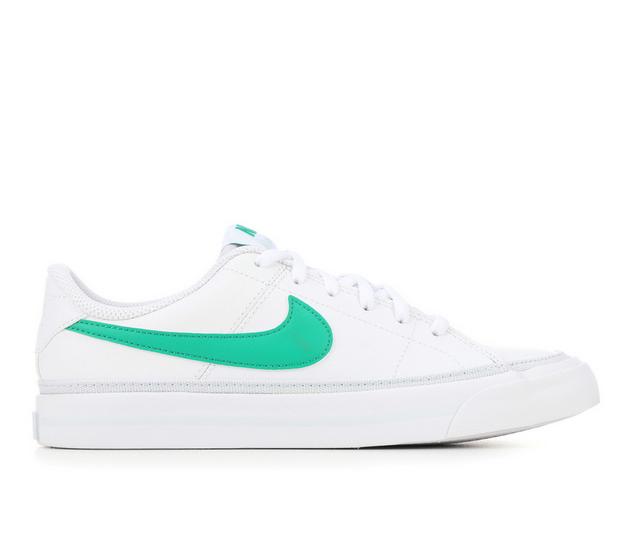 Kids' Nike Big Kid Court Legacy Sneakers in Wht/StdmGrn/Gry color