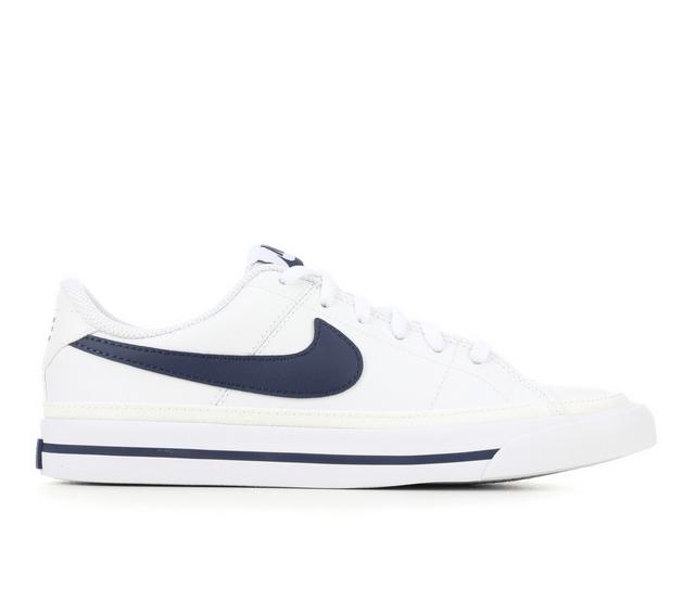 Kids' Nike Big Kid Court Legacy Sneakers in White/MdntNavy color