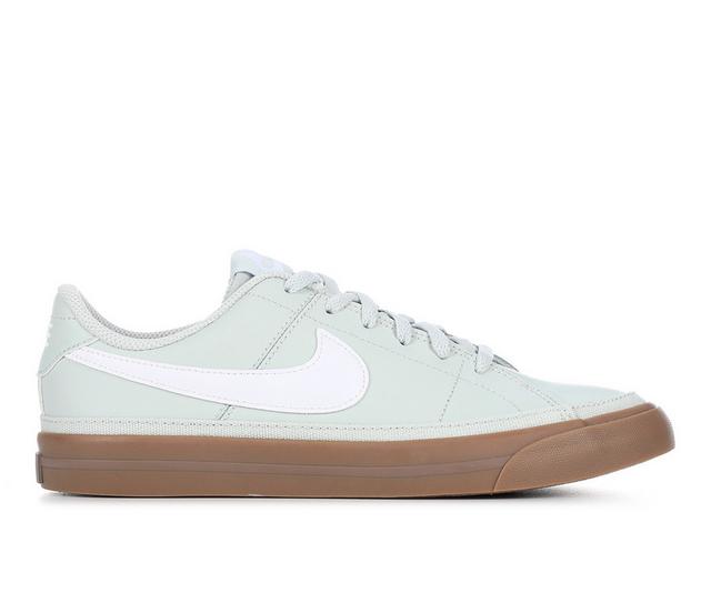 Kids' Nike Big Kid Court Legacy Sneakers in Silver/Wht/Gum color