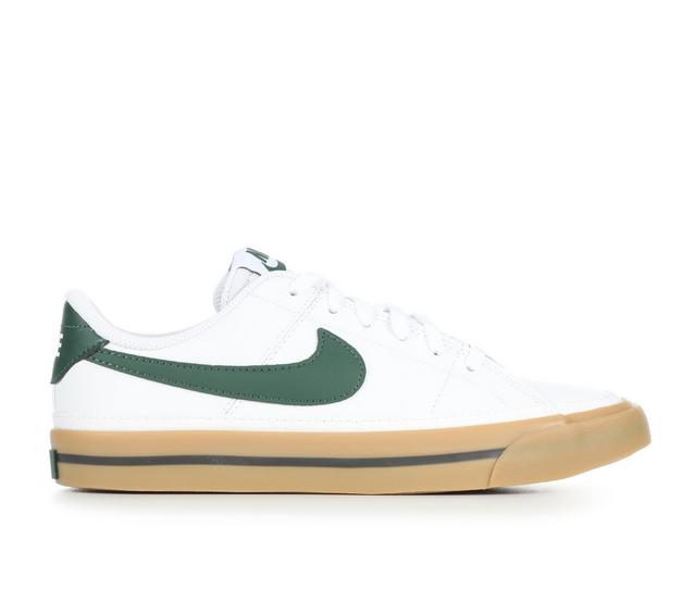 Kids' Nike Big Kid Court Legacy Sneakers in White/Fir/Gum color