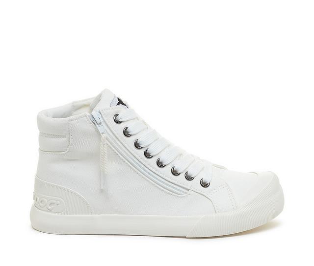 Women's Rocket Dog Jazzin Hi Sneakers in White/White color