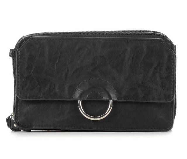 Bueno Of California Ring Flap Wallet On String 10112 Crossbody Bag in Black 2 color