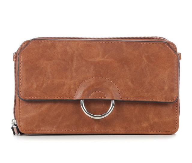 Bueno Of California Ring Flap Wallet On String 10112 Crossbody Bag in Tan color