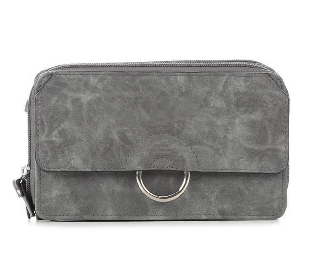 Bueno Of California Ring Flap Wallet On String 10112 Crossbody Bag in Grey/Blue color