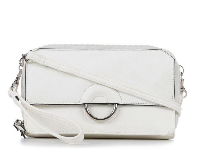 Bueno Of California Ring Flap Wallet On String 10112 Crossbody Bag in White color