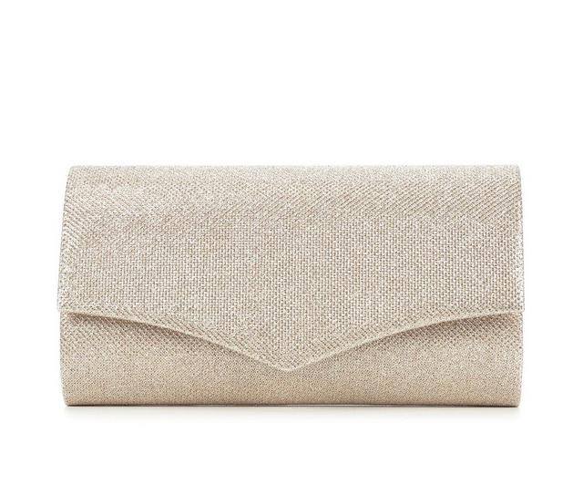 Four Seasons Handbags Glitter Envelope Clutch in Champaign color