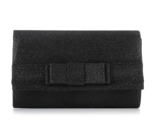 Four Seasons Handbags Glitter Envelope Clutch in Black GLT color