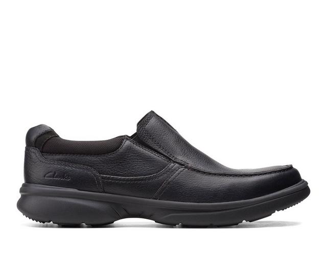 Men's Clarks Bradley Free Slip-On Shoes in Black Tumbled color