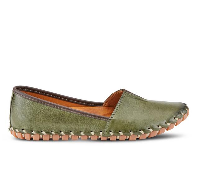 Women's SPRING STEP Kathaleta Flats in Olive Green color