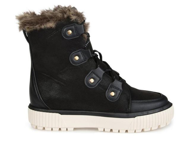 Women's Journee Collection Glacier Winter Boots in Black color