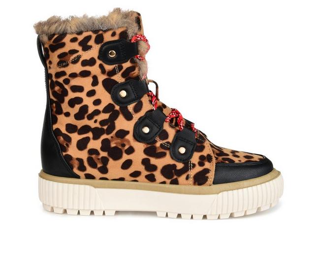 Women's Journee Collection Glacier Winter Boots in Leopard color
