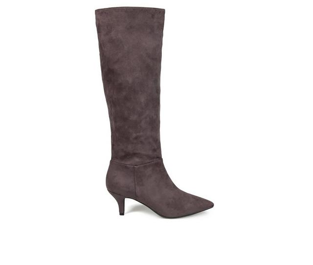 Women's Journee Collection Vellia Extra Wide Calf Knee High Boots in Grey color