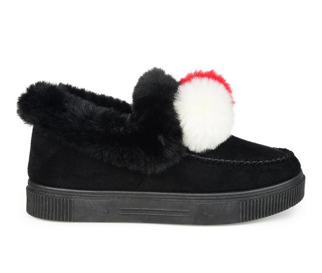 Women's Journee Collection Sunset Winter Moccasins in Black color