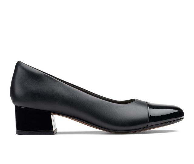 Women's Clarks Marilyn Sara Pumps in Black Lea Combo color