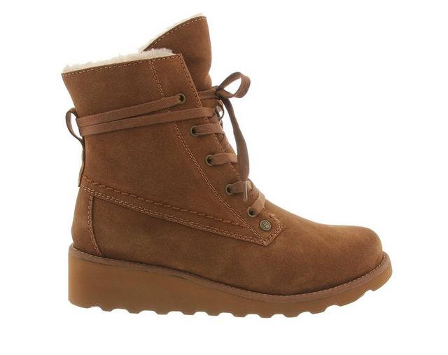 Women's Bearpaw Krista Wedge Booties in Hickory II color