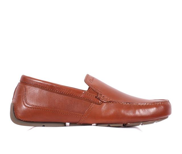 Men's Clarks Markman Plain Loafers in Dark Tan color