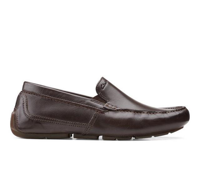 Men's Clarks Markman Plain Loafers in Dark Brown color