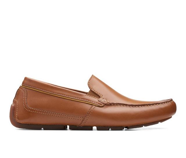 Men's Clarks Markman Plain Loafers in Tan Leather color