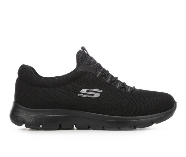 Women's Skechers 149206 Summits Cool Classic Slip-On Sneakers in Black/Black color