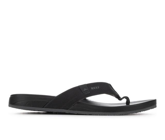 Men's Reef Cushion Spring Flip-Flops in Black/Grey color