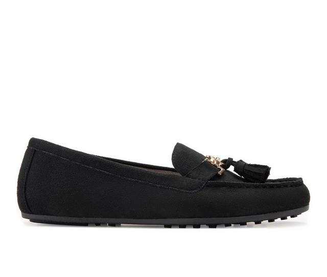 Women's Aerosoles Deanna Mocassin Loafers in Black Faux Sued color