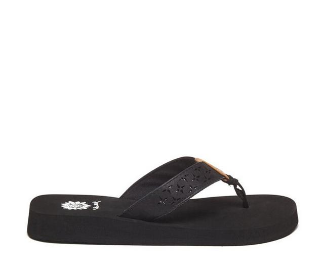 Women's Yellow Box Benji Flip-Flops in Black color